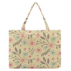 Seamless Spring Flowers Patterns Medium Zipper Tote Bag by TastefulDesigns