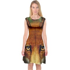 Fox Capsleeve Midi Dress