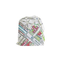 Paris Map Drawstring Pouches (small) 