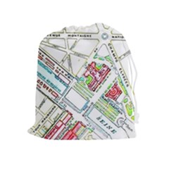 Paris Map Drawstring Pouches (extra Large) by Simbadda