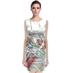 Paris Map Classic Sleeveless Midi Dress