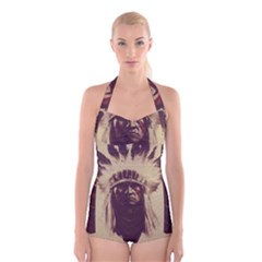 Indian Boyleg Halter Swimsuit 