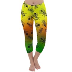 Insect Pattern Capri Winter Leggings 