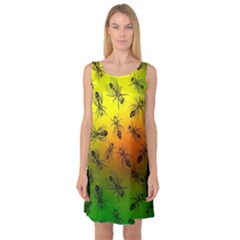 Insect Pattern Sleeveless Satin Nightdress by Simbadda