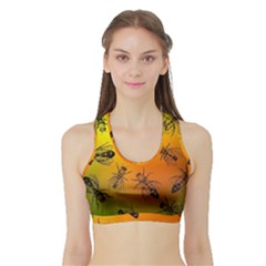 Insect Pattern Sports Bra With Border by Simbadda