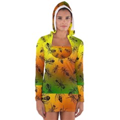 Insect Pattern Women s Long Sleeve Hooded T-shirt