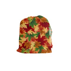 Autumn Leaves Drawstring Pouches (medium)  by Simbadda