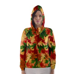 Autumn Leaves Hooded Wind Breaker (women)