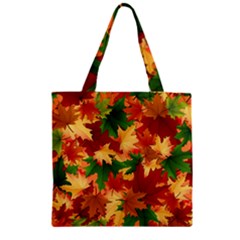 Autumn Leaves Zipper Grocery Tote Bag