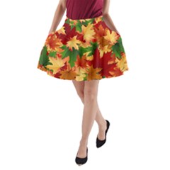 Autumn Leaves A-line Pocket Skirt