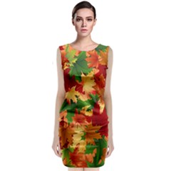 Autumn Leaves Classic Sleeveless Midi Dress by Simbadda