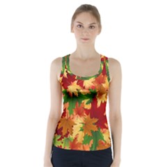 Autumn Leaves Racer Back Sports Top by Simbadda