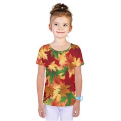 Autumn Leaves Kids  One Piece Tee