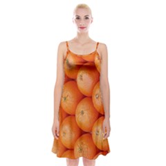 Orange Fruit Spaghetti Strap Velvet Dress by Simbadda