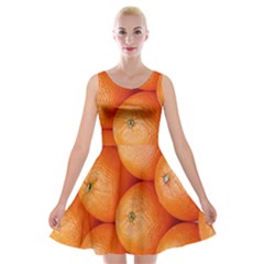 Orange Fruit Velvet Skater Dress