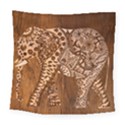 Elephant Aztec Wood Tekture Square Tapestry (Large) View1