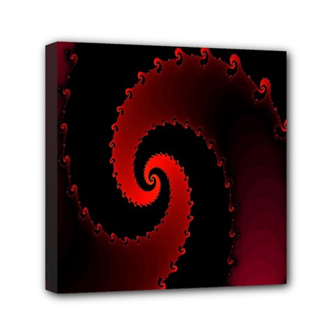 Red Fractal Spiral Mini Canvas 6  X 6  by Simbadda