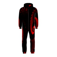 Red Fractal Spiral Hooded Jumpsuit (kids)