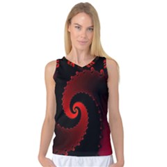 Red Fractal Spiral Women s Basketball Tank Top by Simbadda