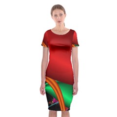 Fractal Construction Classic Short Sleeve Midi Dress by Simbadda