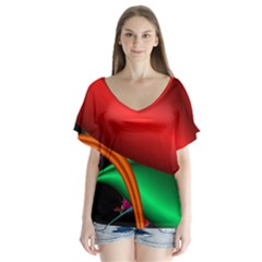 Fractal Construction Flutter Sleeve Top by Simbadda