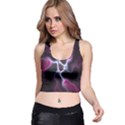 Colorful Fractal Background Racer Back Crop Top View1