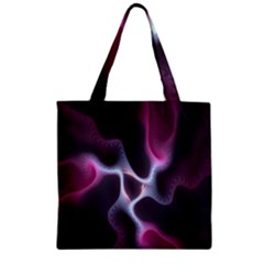 Colorful Fractal Background Zipper Grocery Tote Bag by Simbadda