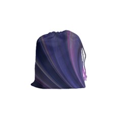 Purple Fractal Drawstring Pouches (small)  by Simbadda