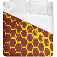 Network Grid Pattern Background Structure Yellow Duvet Cover (king Size) by Simbadda