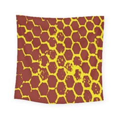 Network Grid Pattern Background Structure Yellow Square Tapestry (small)