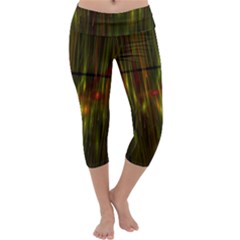 Fractal Rain Capri Yoga Leggings by Simbadda