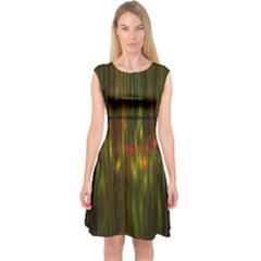 Fractal Rain Capsleeve Midi Dress by Simbadda