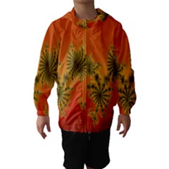 Decorative Fractal Spiral Hooded Wind Breaker (kids) by Simbadda