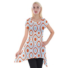 Pattern Background Abstract Short Sleeve Side Drop Tunic by Simbadda