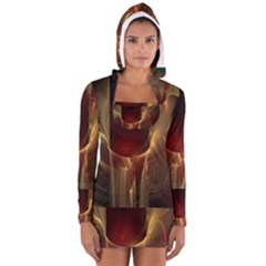 Fractal Image Women s Long Sleeve Hooded T-shirt by Simbadda