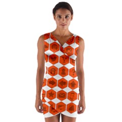 Icon Library Web Icons Internet Social Networks Wrap Front Bodycon Dress by Simbadda