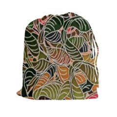 Floral Pattern Background Drawstring Pouches (xxl) by Simbadda