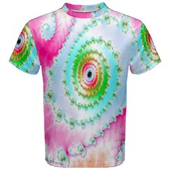 Decorative Fractal Spiral Men s Cotton Tee by Simbadda