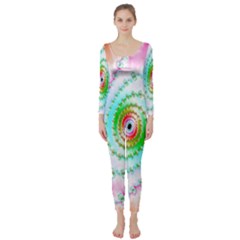 Decorative Fractal Spiral Long Sleeve Catsuit by Simbadda