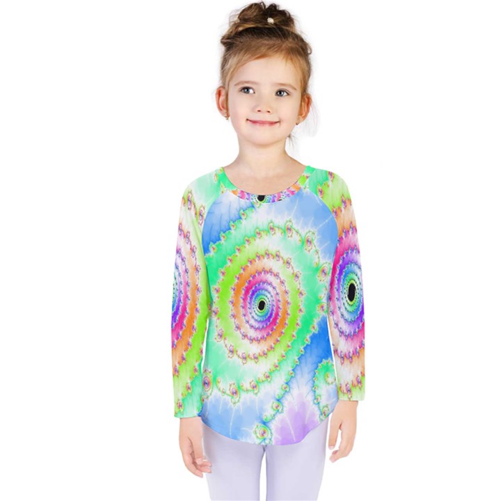 Decorative Fractal Spiral Kids  Long Sleeve Tee