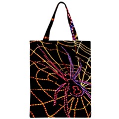 Black Widow Spider, Yellow Web Zipper Classic Tote Bag by Simbadda