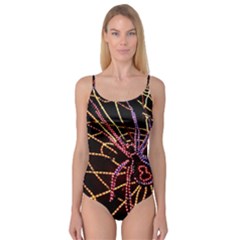 Black Widow Spider, Yellow Web Camisole Leotard  by Simbadda