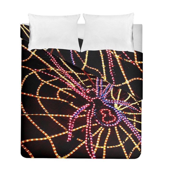 Black Widow Spider, Yellow Web Duvet Cover Double Side (Full/ Double Size)