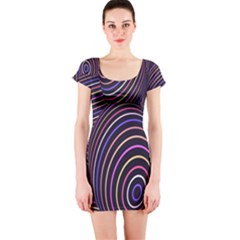 Abstract Colorful Spheres Short Sleeve Bodycon Dress by Simbadda