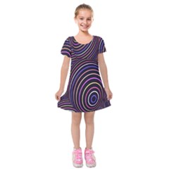 Abstract Colorful Spheres Kids  Short Sleeve Velvet Dress by Simbadda