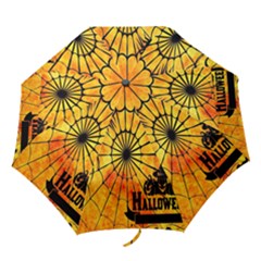 Halloween Weird  Surreal Atmosphere Folding Umbrellas by Simbadda