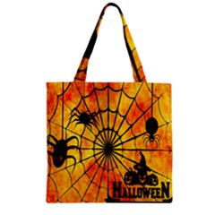 Halloween Weird  Surreal Atmosphere Zipper Grocery Tote Bag by Simbadda