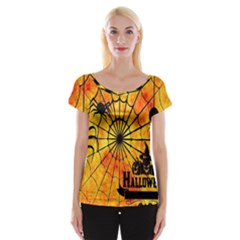 Halloween Weird  Surreal Atmosphere Women s Cap Sleeve Top by Simbadda