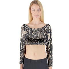 Wallpaper Texture Pattern Design Ornate Abstract Long Sleeve Crop Top by Simbadda