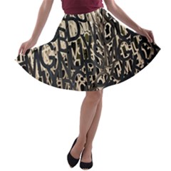 Wallpaper Texture Pattern Design Ornate Abstract A-line Skater Skirt by Simbadda